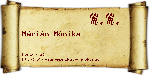 Márián Mónika névjegykártya